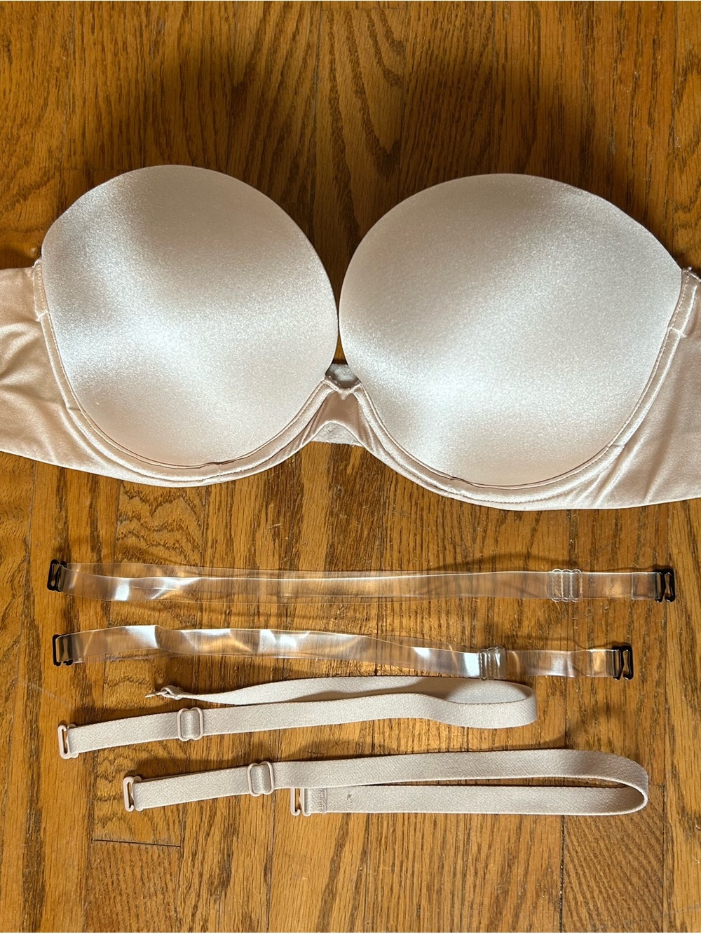 La SENZA 36C Nude Convertible Strapless Bra with Detachable Clear Straps